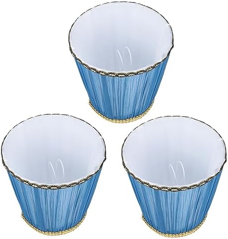 3 Pack Cloth Lamp Shade Clip On Lampshade for E14 Candle Bulb Chandelier Wall Light Table Lamp Indoor Decor Dark Blue (Clip-on-dark blue)