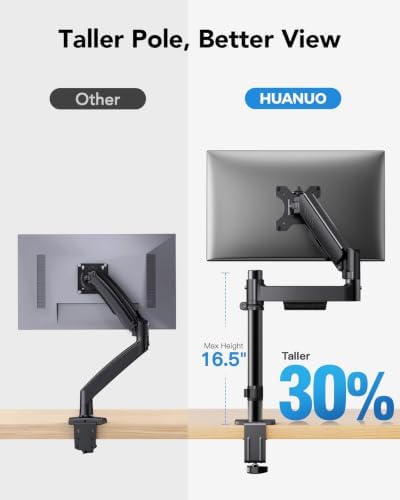 HUANUO Dual Monitor Stand, Stacked Monitor Mount for 13-32″ Screens