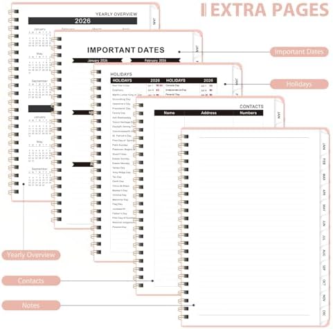 2026 Planner, Weekly and Monthly Calendar Planner Agenda, Jan 2026 - Dec 2026, Planning Academic Book, Office Desk Accessories and School Supplies - A5 (6.3'' x 8.5'')