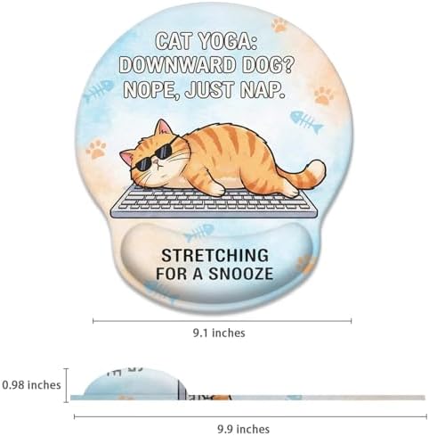Britimes Ergonomic Mouse Pad with Wrist Support, Cat Cartoon