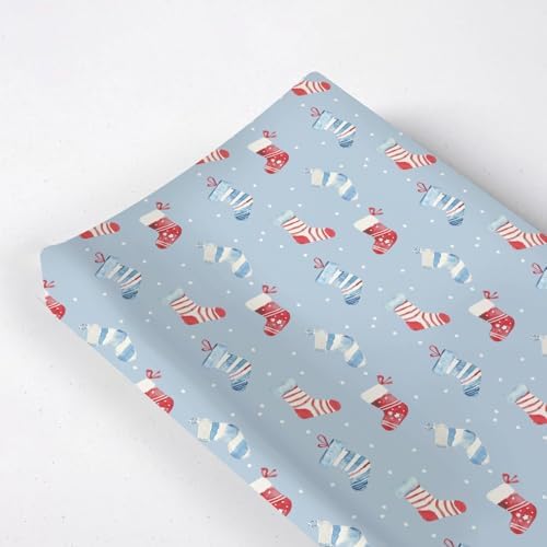 Watercolor Christmas Socks Winter Holiday Pattern Baby Changing Pad Cover, Unisex Christmas Nursery Diaper Changing Table Pad Mat Sheet for Boys Girls-16x32