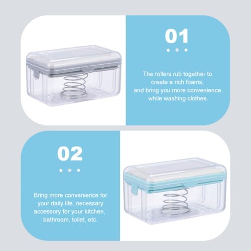 2pcs Multi Function Soap Foaming Tool Box with Roller Drainage Holder