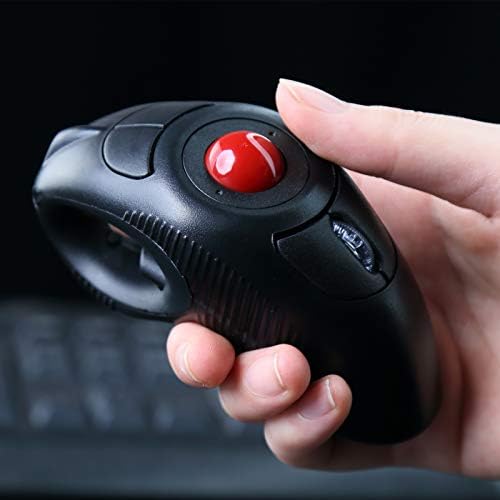 EIGIIS Wireless 2.4G USB Ergonomic Trackball Handheld Finger Mouse