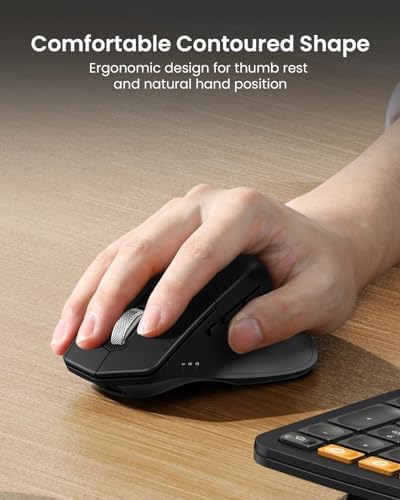 ProtoArc EKM01 Plus Wireless Ergonomic Keyboard Mouse Combo - Black