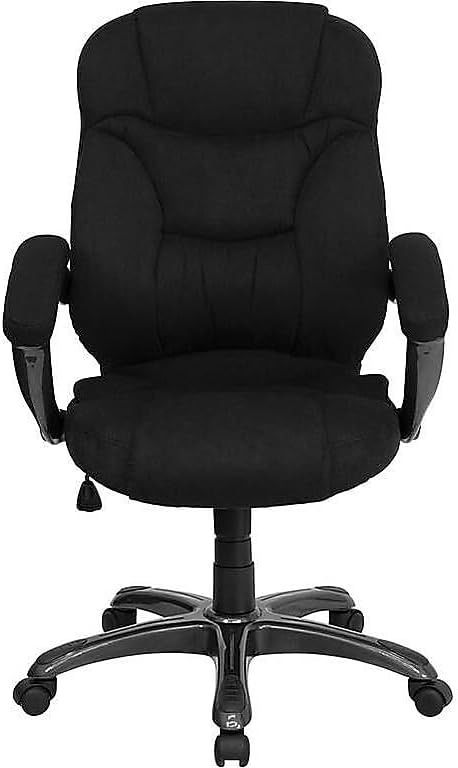 Flash Furniture Jessie High Back Black Microfiber Contemporary Executive Swivel Ergonomic Office Chair with Arms