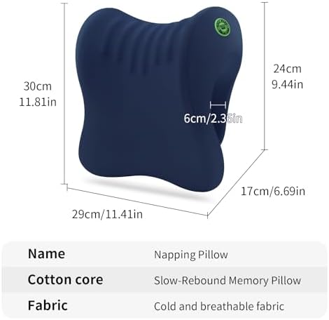 Ergonomic Office Chair Headrest, Adjustable Neck Support Pillow with Removable Washable Cover, Universal Head Rest Attachment for Office Chairs, Wheelchairs, Desk Chair Napping (Navy Blue)