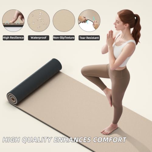 ILILI 10mm Extra Thick, TPE Yoga Mat, 76×28 Inch Extra Long, Carrying Strap
