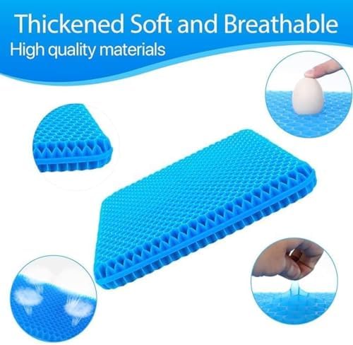 100% Gel Seat Cushion Original-Extra Thick, Breathable Honeycomb Design,Non-Slip Cooling Cushion for Office Chair, Car & Wheelchair, Purple 1pc Seat Cover