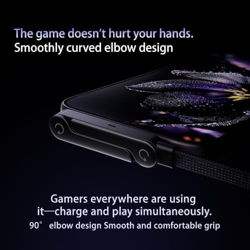 240W USB C to USB C Cable with Foldable Phone Stand, 4.9FT Braided Fast Charging Cord, 90 Degree Type C Charger Cable with Built-in Invisible Holder for Gaming, Office