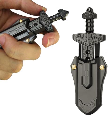 SKEDC Sword Fidget Slider, EDC Fidget Sword Fidget Toys for Adults, Stress Relief Toy Executive Desk Toy for Keep Focus & Anxiety Relief, Best Gadgets for Men (Black)