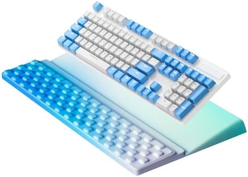 Ospelelf Keyboard Wrist Rest, Ergonomic Memory Foam Wrist Support for Typing & Gaming, Tilted Keyboard Pad, Aesthetic Desk Accessories for Office, Relief for Carpal Tunnel & Wrist Pain, Blue