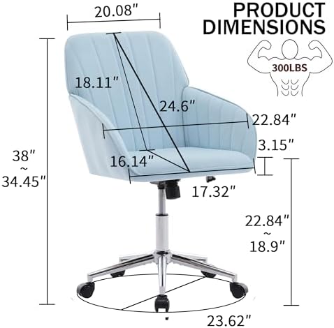 Home Office Desk Chair with Memory Foam Cushion and Silver Base