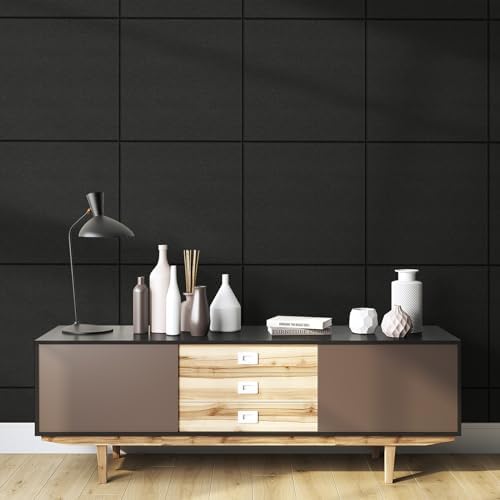 MaxGear Extra Large Bulletin Board 72" x 48", Black Felt Wall Tiles Pushpin