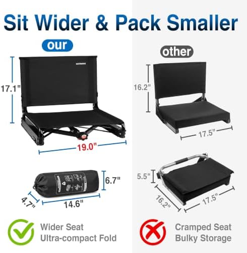 HUTMANG Swivel Backrest Stadium Seats,bleacher Chairs with Back and Cushion