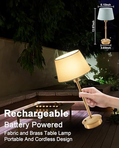 UMEXUS 2 Pack Small Cordless Rechargeable Table Lamp, Battery Operated Lamp
