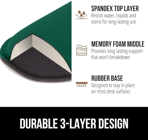 GORILLA GRIP Memory Foam Wrist Rest for Computer Keyboard, 2 Piece Green