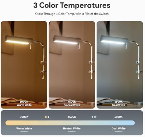 VONLUCE Industrial Table Lamp, Adjustable LED Desk Lamp for Home Office
