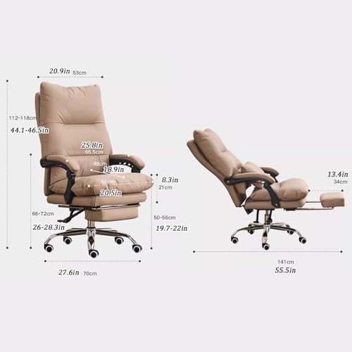 Big & Tall High Back Leather Gaming Chair Sturdy Metal Base Retractable Foo