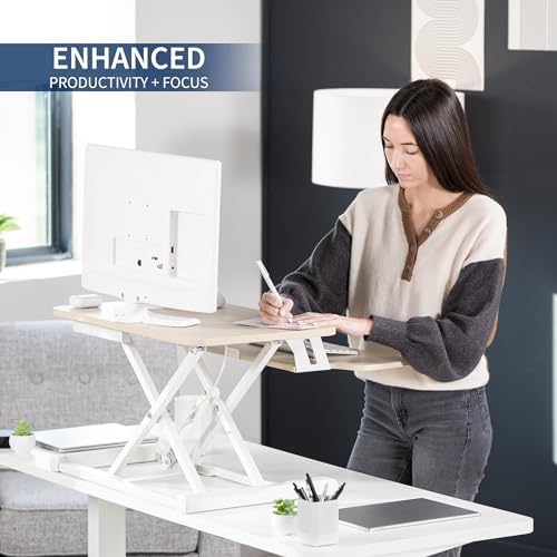 VIVO Light Wood 26 in Standing Desk Converter, DESK-V026KF