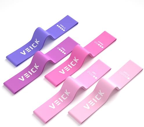 VEICK 5-Level Resistance Loop Bands Set for Strength Training & Pilates