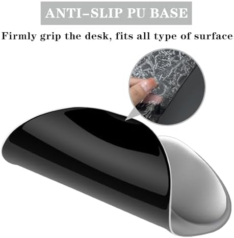 Mouse Pad with Wrist Rest,Ergonomic Mouse Pad with Comfortable Gel Wrist Rest Support and Non-Slip PU Base for Easy Typing Pain Relief, Durable and Washable(Gray)