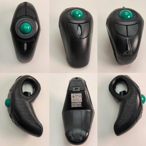 YUMQUA Wireless Trackball Mouse, Finger Handheld Mouse with Laser Pointer