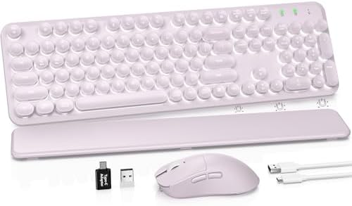 Rechargeable Backlit Wireless Keyboard and Mouse Combo, Magnetic Wrist Rest