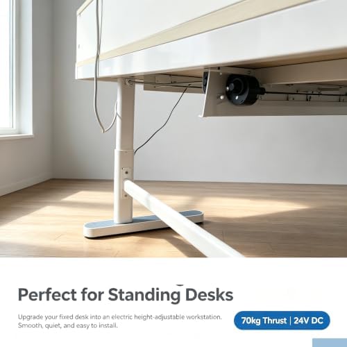 Height Adjustable Desk Motor Kit, 24V DC Electric Lift Motor with 8mm/6mm Hexagon Hole, Manual Control 3-Piece Set for Standing Desk, Office Desk (8mm Hexagon Hole)