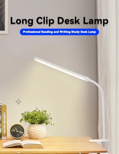 2 Pack LED Desk Lamp with Clamp, Desk Lamps for Home Office Three Colors Dimming, Computer Desk Monitor Light Bar Curved, Clip on Reading Accessories Lighting, Work from Home Essentials