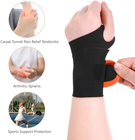 cobee 2 Pcs Wrist Brace Strap, Wrist Brace for Carpal Tunnel Night Support, Ultra-Thin Elastic Compression Wrist Wraps for Left Right Hand Fitness Sports Tennis