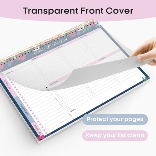 Taja Weekly To Do List Notepad, Undated Weekly Planner Pad, 8.5" x 11"