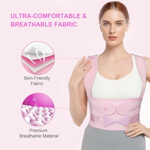 Back Brace Posture Corrector for Women and Men - (Black-XX-Small)