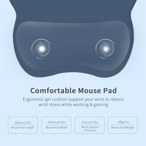 EooCoo Ergonomic Mouse Pad with Wrist Rest, Memory Foam Support Mousepad