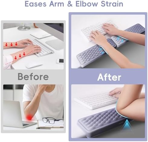 MOSISO 2 Pcs Arm Rest for Desk, L-Shaped Desk Elbow Pad for Desk, Purple