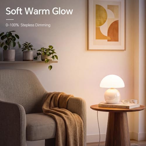 Dawnwake Mushroom Lamp Table Lamps Set of 2 for Bedroom Living Room,White