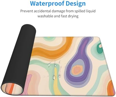 Abstract Aesthetic Desk Mat Desktop,Gaming Mouse Pad Long Cute Desk Pads