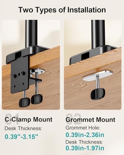 MOUNT PRO Triple Monitor Mount for Max 32" Computer Screen, Adjustable 3 Monitor Desk Mount, up to 19.8lbs Each, Three Display Arm with Tilt Swivel Rotation, VESA Mount 75x75/100x100mm