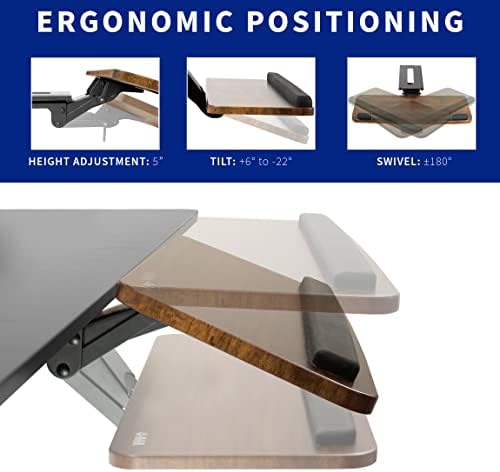 VIVO Vintage Brown Under Desk 25 x 10 inch Keyboard Tray, MOUNT-KB03N