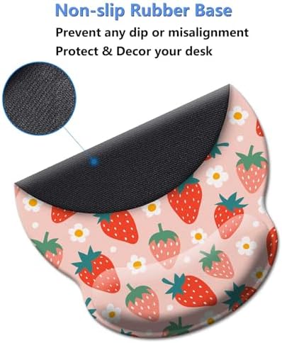 Gaming Mouse Pad Wrist Support,Ergonomic Mouse Pad with Wrist Rest,Comfortable Mousepad with Smooth Wrist Rest,Pain Relief Mouse Pads for Non-Slip Base,Computer,Laptop,Office，Home