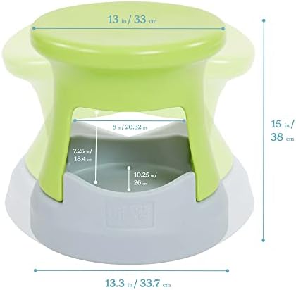 ECR4Kids Active Storage Wobble Stool, 15in Seat Height, Childrens Furniture, Lime Green/Light Grey