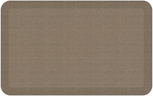 NewLife by GelPro Anti-Fatigue Designer Comfort Kitchen Floor Mat, 20"x32", Grasscloth Pecan Stain Resistant Surface with 3/4” Thick Ergo-Foam Core for Health and Wellness