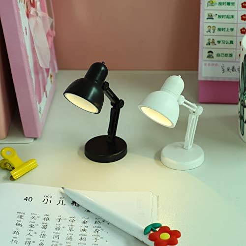 2 Pack LED Mini Table Lamp Fold-able Night Reading Book Lamps - White