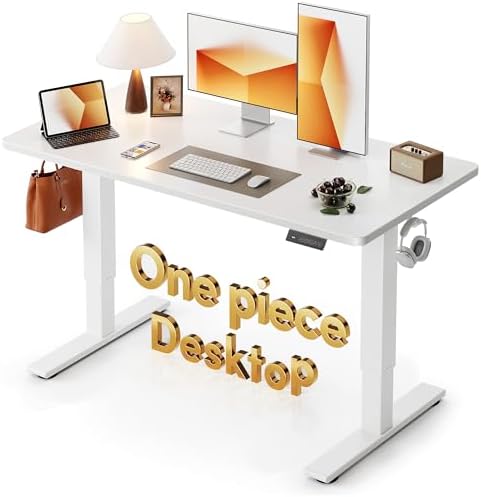 CubiCubi 48 x 24 Electric One-Piece Standing Desk, White