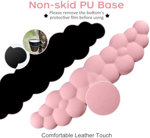 JIKIOU Upgrade Leather Cloud Wrist Rest for Keyboard and Mouse & Cup Pad