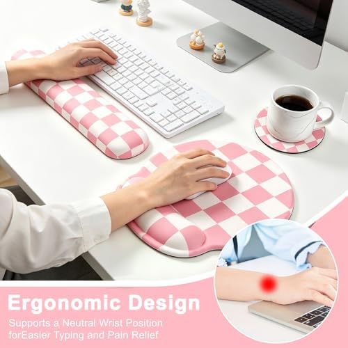 Ergonomic Mouse Pad with Wrist Rest, Mouse Pads for Desk Wrist Support