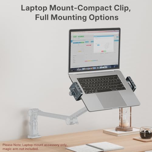 Laptop Tripod Mount with 1/4" & 3/8" Screw Holes, Arca Swiss Plate, Rubber Pad for Secure Laptop Holding – Works with Tripod Head for Vertical/Horizontal– Ideal for Musicians, Studio Recording