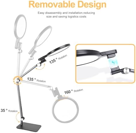 LED Desk Lamp for Home Office with Full Spectrums Eye Care, 5 Color Color 5 Brightness, 4-Axis Flexible Rotation, Dual Output Charging, Memory & Timer Func, Desk Lamps with Small Night Light