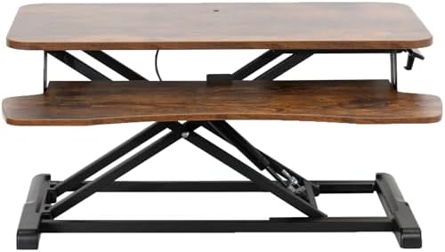 VIVO Rustic Vintage Brown 32 inch Standing Desk Converter, DESK-V000KN