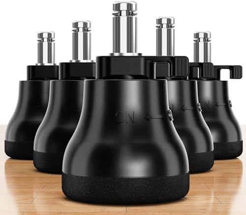 RCHYFEED Bell Glides Replacement Office Chair Wheels, Set of 5