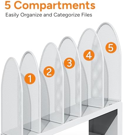 5-Section Desk File Organizer